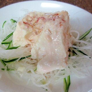 大根と豆腐のサラダ梅酢ミョウガマヨドレッシング